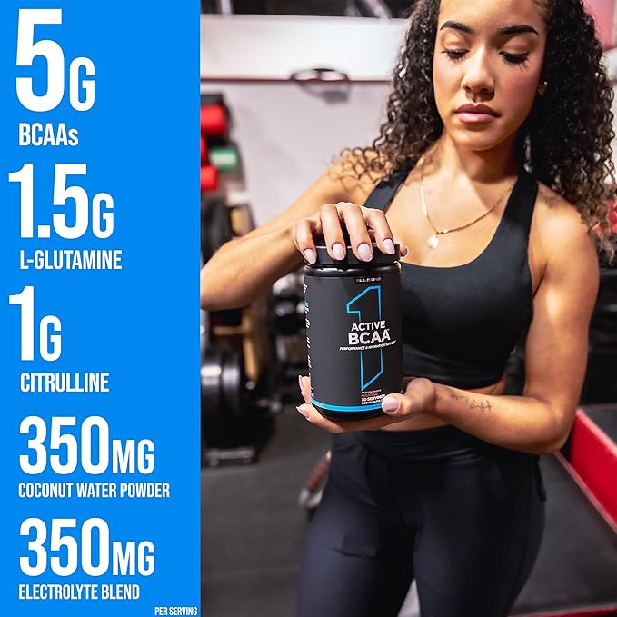 Rule 1 Active BCAA - Performance, Hydration, and Recovery Support with 5g BCAAs + Electrolytes, L-Glutamine, and Citrulline (30 Servings, Peach Mango)