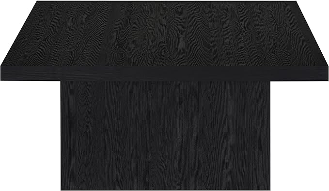 Coaster Home Furnishings - Devar - Wood - Square Coffee Table with Pedestal Base, Geometric Design and Contemporary Style - Living Room - Black - 706408