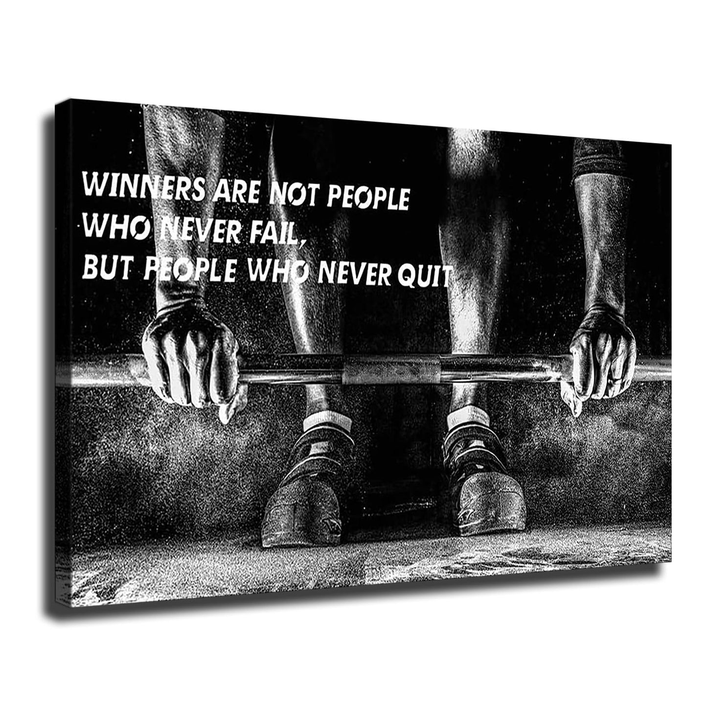 Quotes Wall Art Black and White Weightlifting Pictures Man Bodybuilding Motivational Poster Art Canvas Prints—Suitable for Home Decor in Living Rooms, Bedrooms, Hallways, and More. (08x12 No Framed)