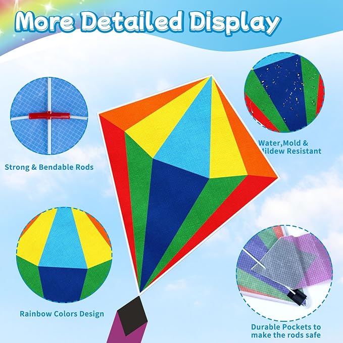 YongnKids Kite for Kids Easy to Fly - Kites for Kids Girls Boys Adults Easy to Fly, Perfect for Easter Birthday Gift Idea Beach Trip Park Family Activities Outdoor Games