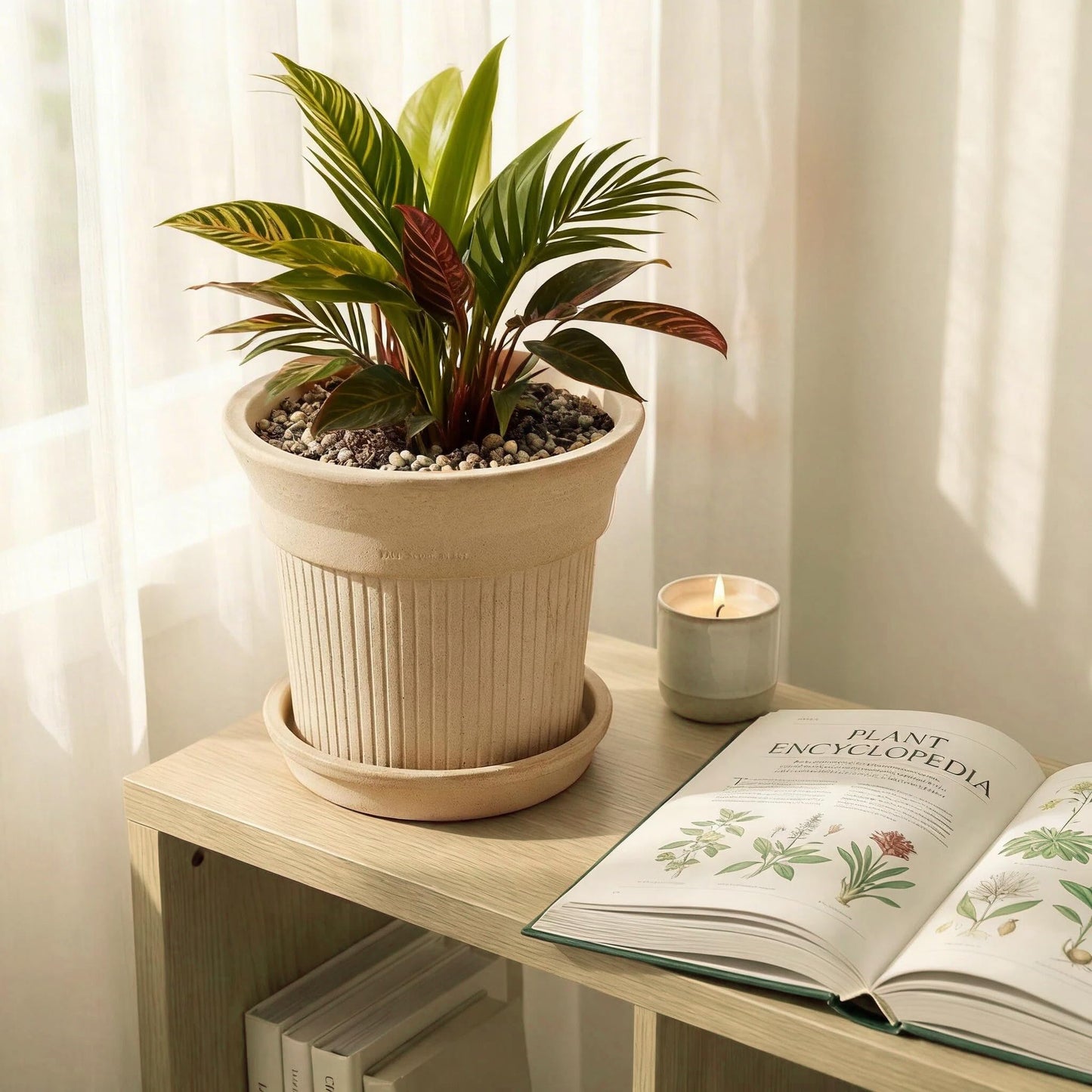 SHIMOST 8 Inch Clay Planter with Saucer Unglazed White Terracotta Pot with Drainage Hole Rustic Weather-Resistant Plant Pot for Indoor Outdoor Use Ideal for Home Office Patio Garden