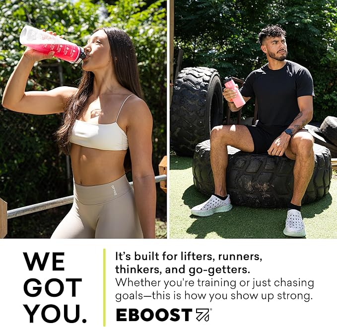 EBOOST POW Natural Pre Workout Powder - 20 Servings - Berry Melon Fizz - Pre Workout Supplement for Performance, Joint Mobility Support, Energy, Focus - Men & Women - Non-GMO, Gluten-Free, No Creatine