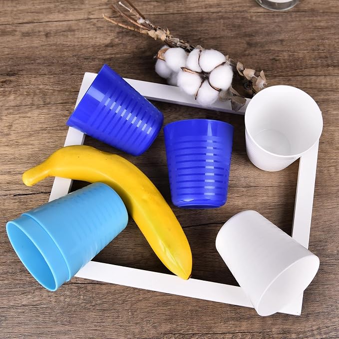 fulong Eco-friendly Unbreakable BPA Free Dishwasher Safe Plastic Drinking Cups for kids&Adult,Reusable Water Tumblers dishwasher safe (8oz-Set of 6)