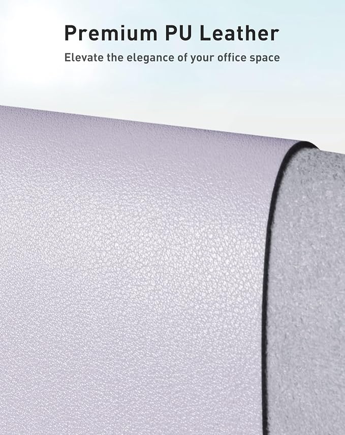 Aothia Faux Leather Desk Mat - Large Mouse Pad, Non-Slip PU Leather Blotter, Waterproof Writing Surface for Office and Home (Soft Lavender, 40" x 24")