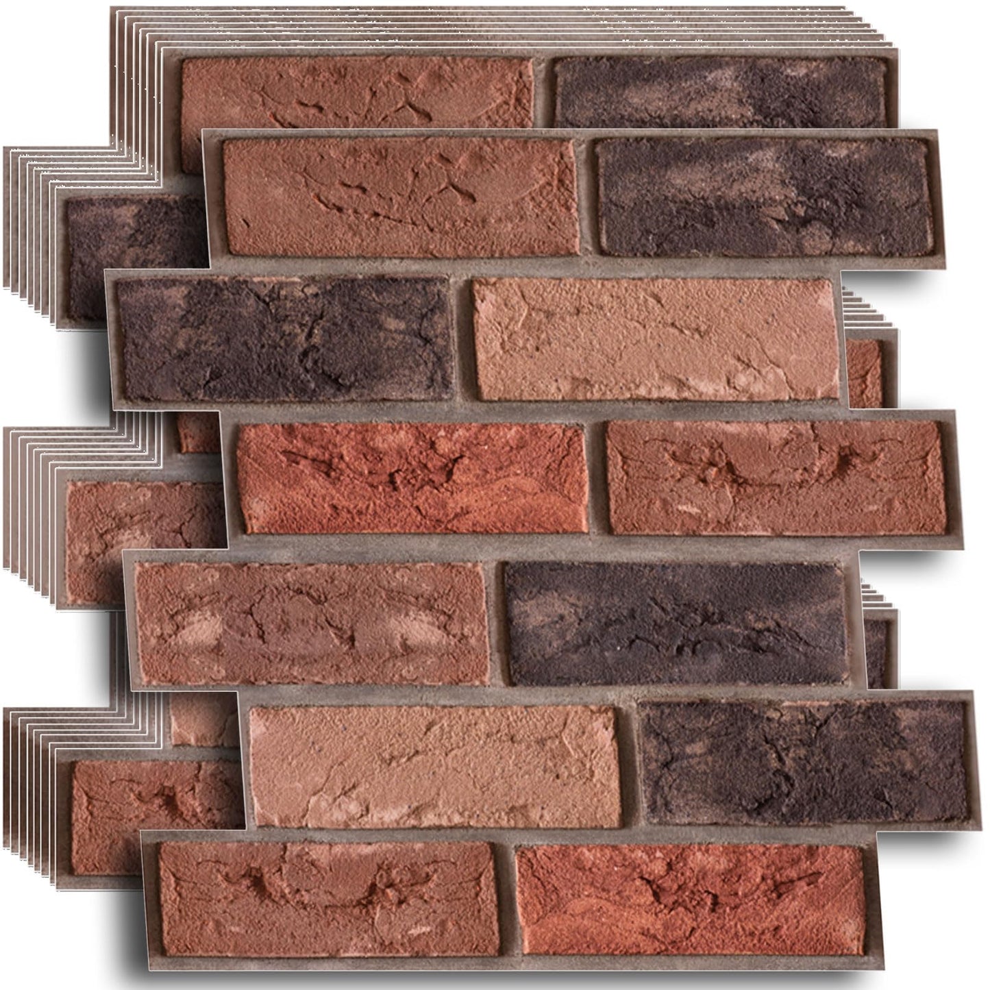 szgwtk 3D Wall Panels Peel and Stick,Faux Brick,Waterproof Self Adhesive Decorative Wall Panelsfor Interior Wall Decor,Living Room,TV Background,Study Room,Fireplace,Bedroom 10 Pcs 30x30cm