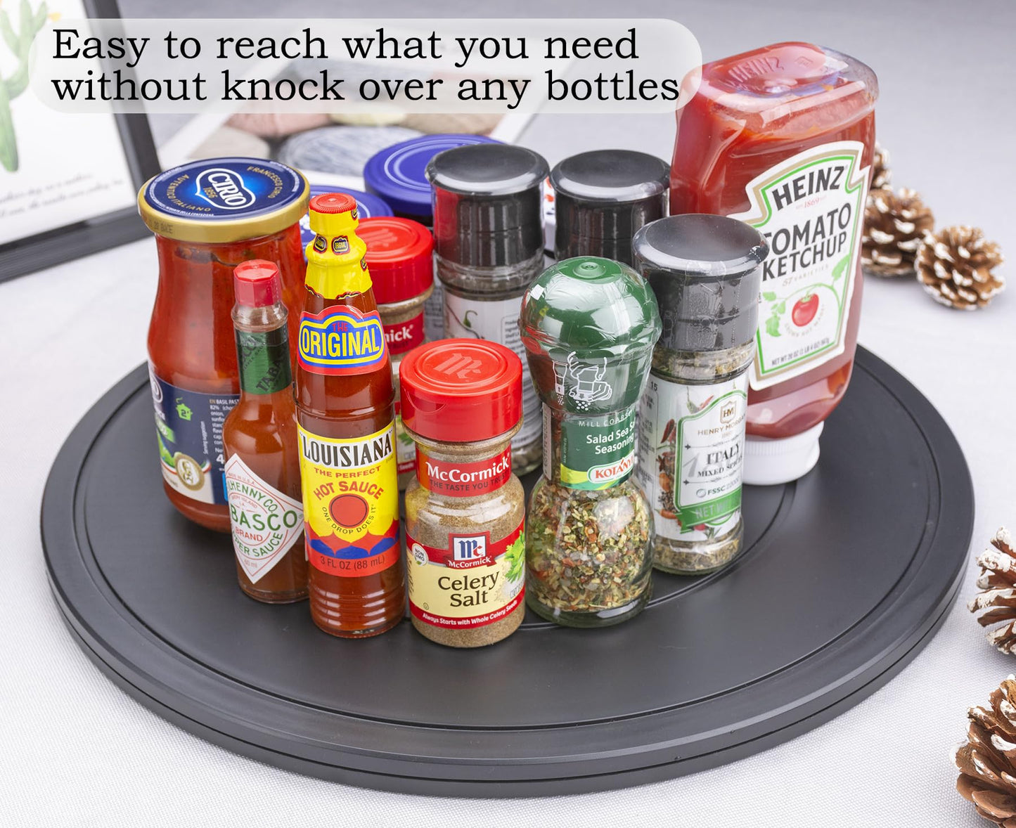 Famgee 12 Inch Heavy Duty Lazy Susan Turntable Rotating Swivel Stand with Steel Ball Bearings for Flat Panel Monitors, Computer, TV, Speakers, Bonsai, Statue, Cabinet Organizer