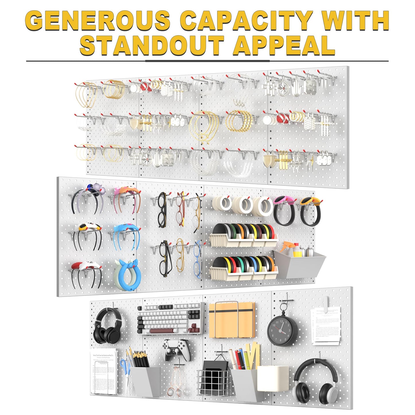 Ultrawall Metal Pegboard Panels, Pegboard Wall Organizer, Peg Boards for Wall, Garage Tool Storage Organization, 12"X16", 2pcs, Gray