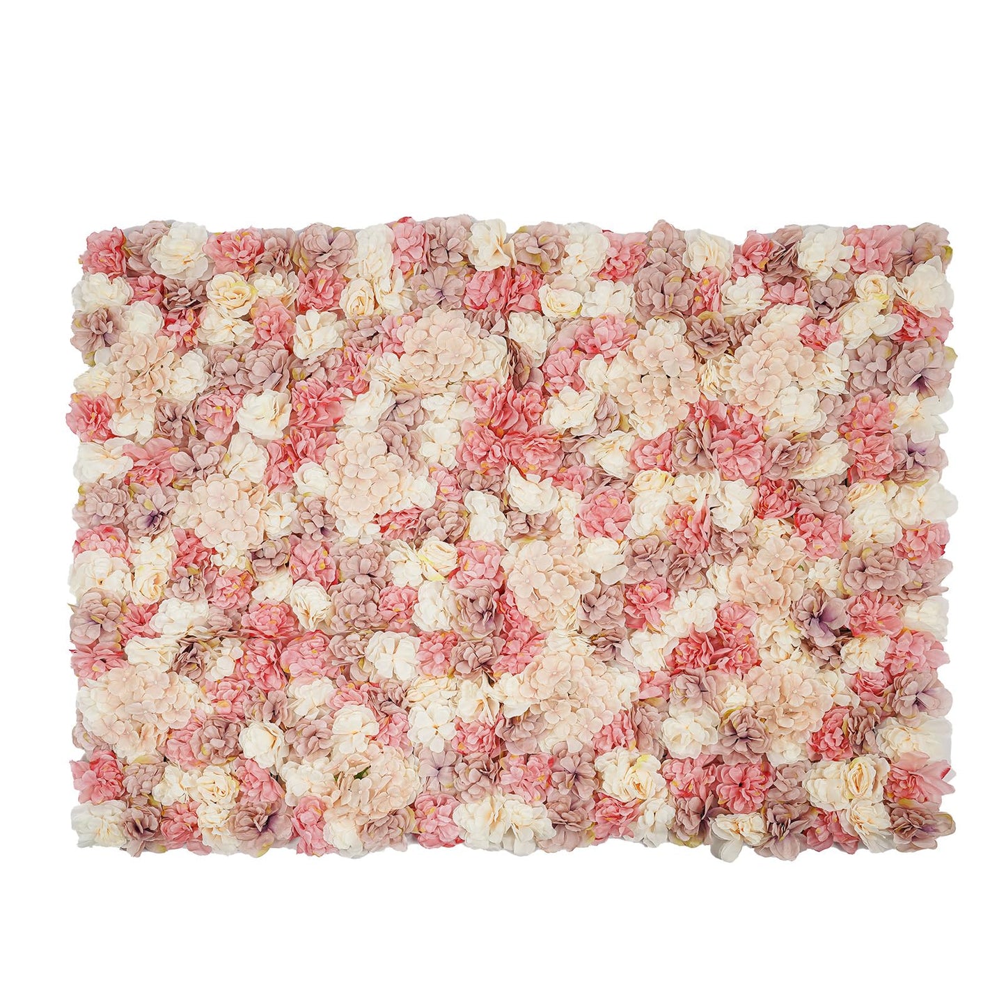 NeNchengLi 12Pcs Artificial Flower Wall Panel 3D Floral Backdrop Walls15 X 15" Flower Wall Decor Panel Flower Backdrop for Party Home Background Decor-Champagne, White, Pink