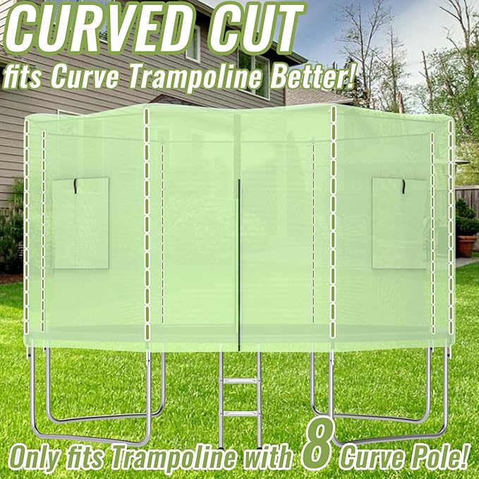 Gardenature 10FT/12FT/14FT Trampoline Tent(Tent Only), Fit Round Trampolines, Shade Cover with LED Light, Outdoor Trampolien Accessories, Anti-Tear
