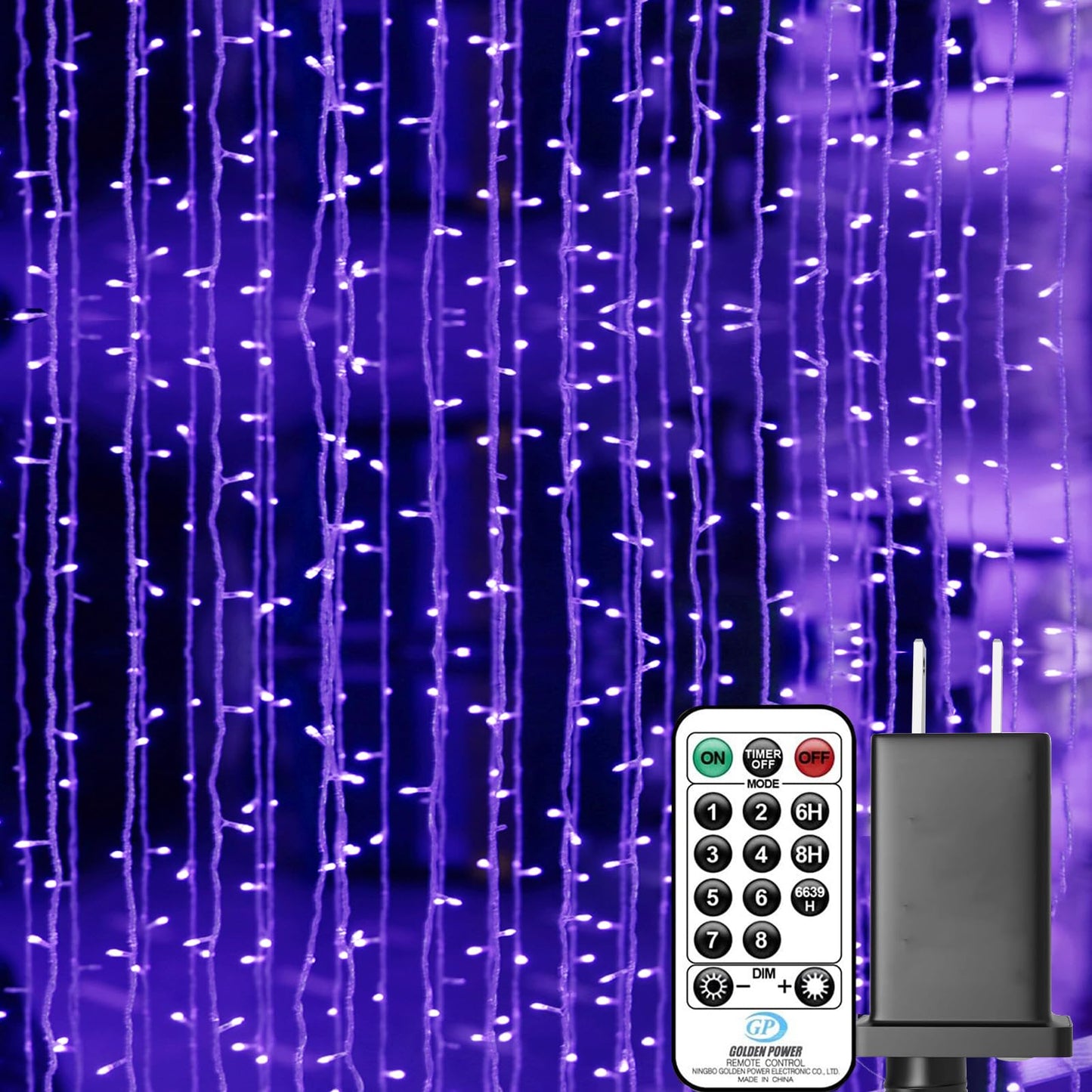 Solhice Black Light Curtain String Lights for Glow Party 10ft x10ft 306 LEDs, Blacklight with Remote Control for Halloween Bedroom Birthday Fluorescent Party Indoor Décor