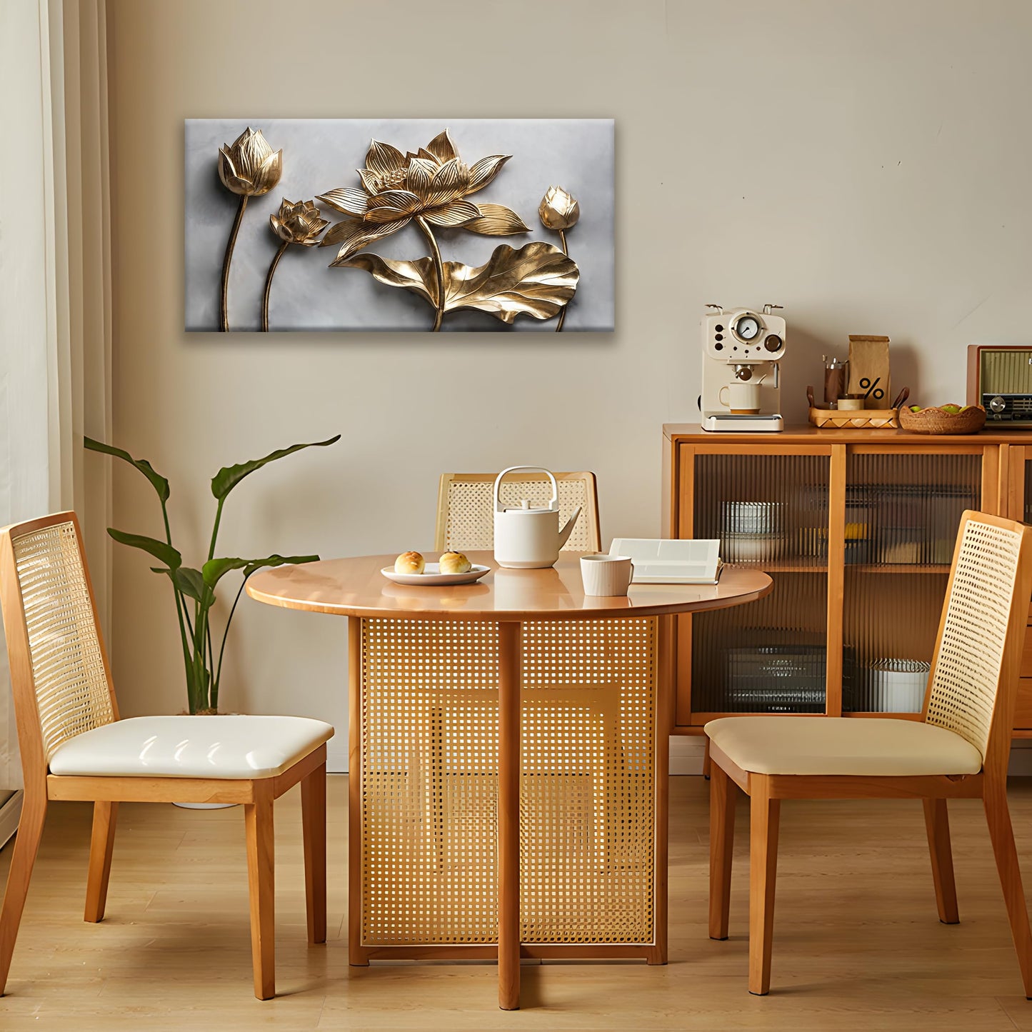 Canvas Art Wall Decor Print Modern Minimalist Flower Paintings Gold Wall Art Prints Floral Wall Art Pictures For Bedroom Kitchen Office Artwork 20"×40"