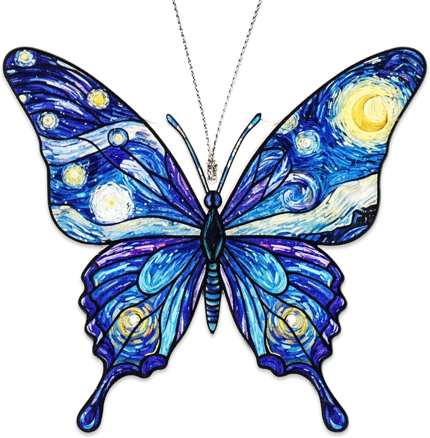 Butterfly Starry Night Christmas Ornaments 2026, Butterflies Suncatcher Ornament for Window Tree Decor, Christmas Decorations, Butterfly Gifts for Women, Unique Holiday Fantasy Gifts