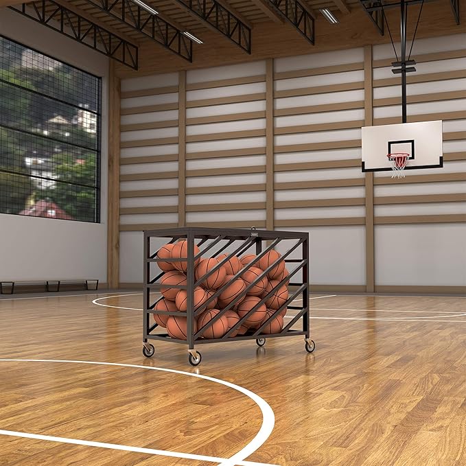 Murray Sporting Goods Premium Portable Ball Storage Locker | Basketball or Volleyball Storage Ball Cart with Wheels