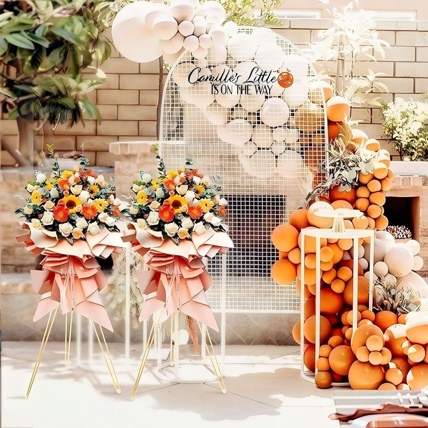 Yiqiying 2 Pcs Gold Flower Stand Display -41.3IN Flower stand for Wedding, Metal flower Display Stand for Wedding Bases Para Arreglos Florales flower Stand display gold centerpieces for wedding
