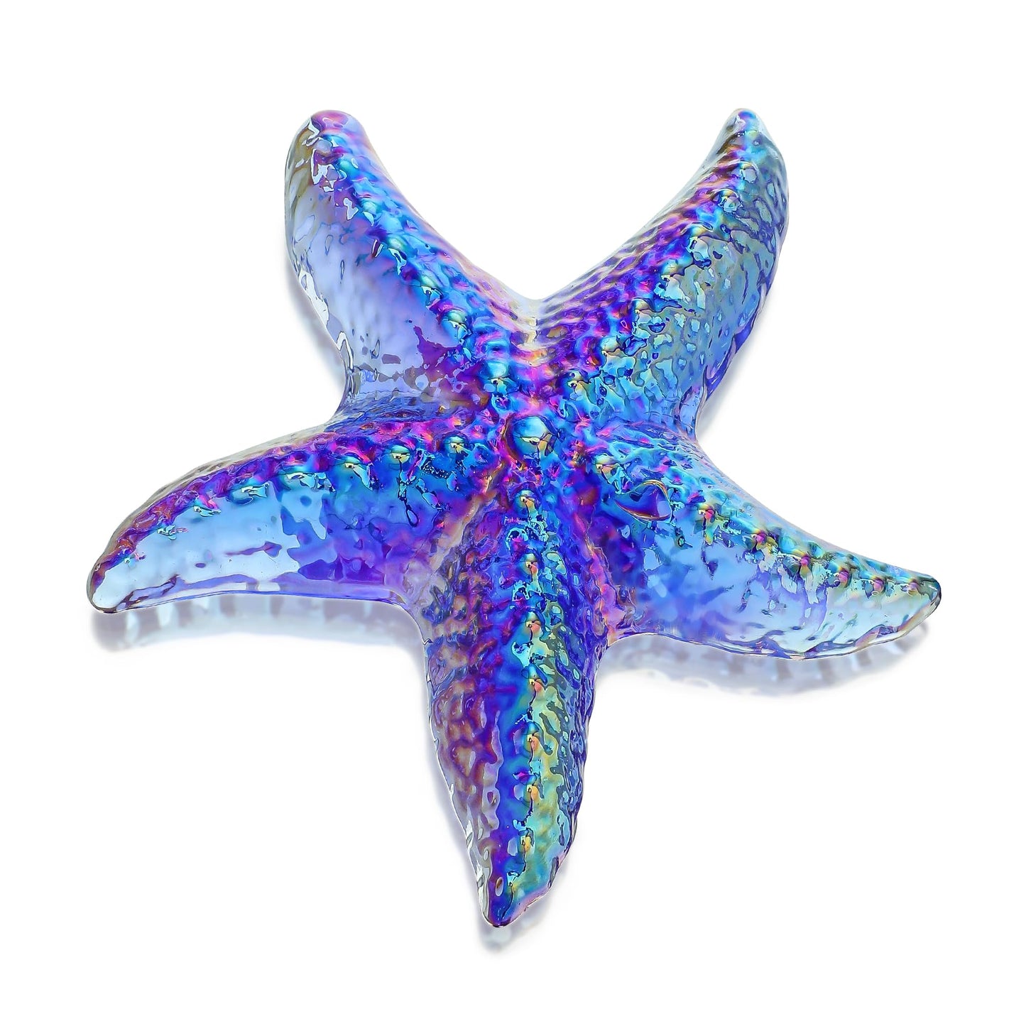 H&D HYALINE & DORA Hand Blown Glass Star Fish Figurines Blue Sea Animal Ornament for Home Decor,Tiny Glass Sea Animals Collectible for Seasonal Gift