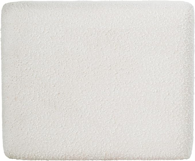 Spatial Order Home Decor | Upholstered MediumRectangular Storage Ottoman | Hinged Lid Ottoman with Storage for Living Room & Bedroom, Cream Boucle
