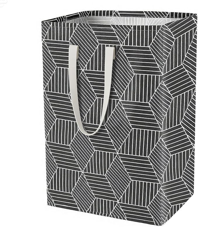 Waterproof Laundry Hamper Collapsible Laundry Basket Leather Handle Laundry Bag Large Clothes Storage Toy Organization for Bathroom Bedroom Laundryroom College Dorms (Heilingxing-001)