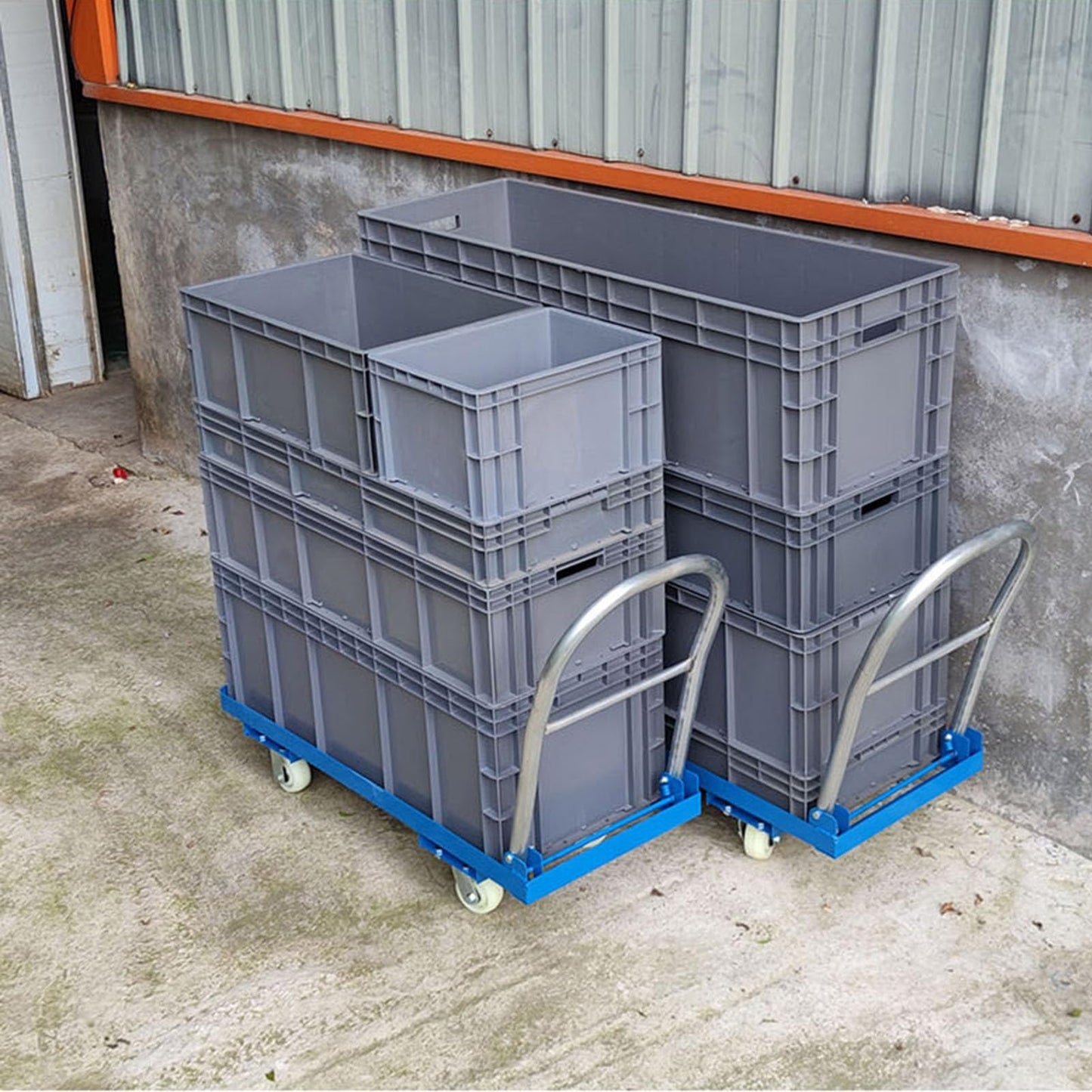 Heavy Duty Foldable Push Cart Dolly with Swivel Handle Portable Flat Bed Platform Truck for Warehouse & Garage60x40x29cm Ideal for Easy Transport