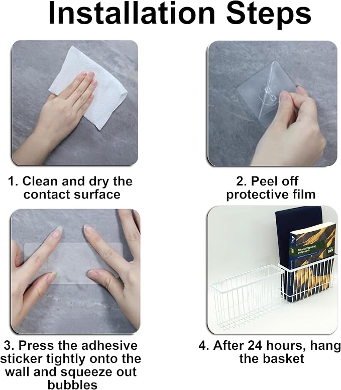 3 Pack Cabinet Door Organizer, Foil and Plastic Wrap Organizer, Wall Mounted Kitchen Organizers and Storage Wire Basket, Pantry Door Storage Kitchen Wrap, White