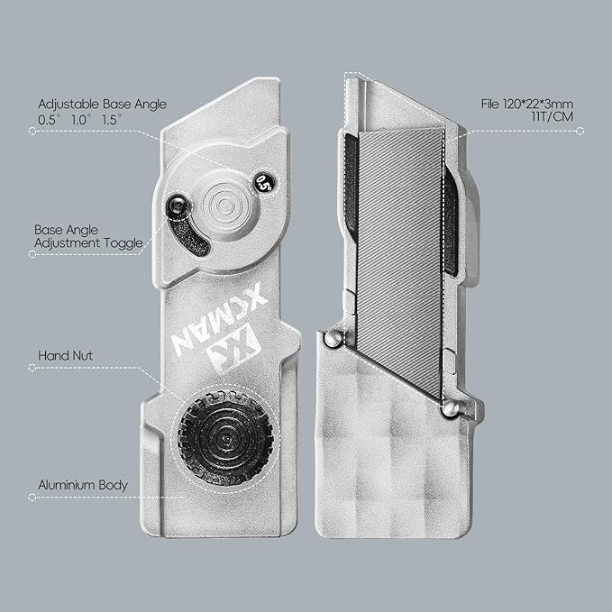 XCMAN SKi Snowboard Multi-Angle Base Edge Tuner, Edge Tuner Sharpener(0.5-1.5 Degrees), Aluminum Body Base Edge File Guide