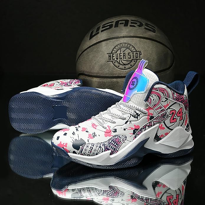 Boys Basketball Shoes Breathable Indoor Athletic Shoes Youth Outdoor Fashion Sneakers Comfortable Basketball Shoes for Girls