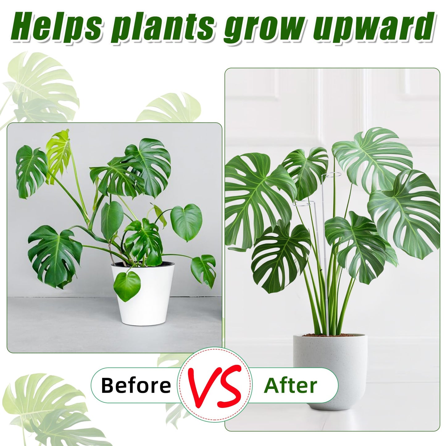 5 Pack Extendable Metal Plant Stakes, 7IN to 24.5IN Adjustable Monstera Plant Supports with Cable Tie Indoor Outdoor Plant Holder Sticks for Monstera Orchids Tomatoes Vines