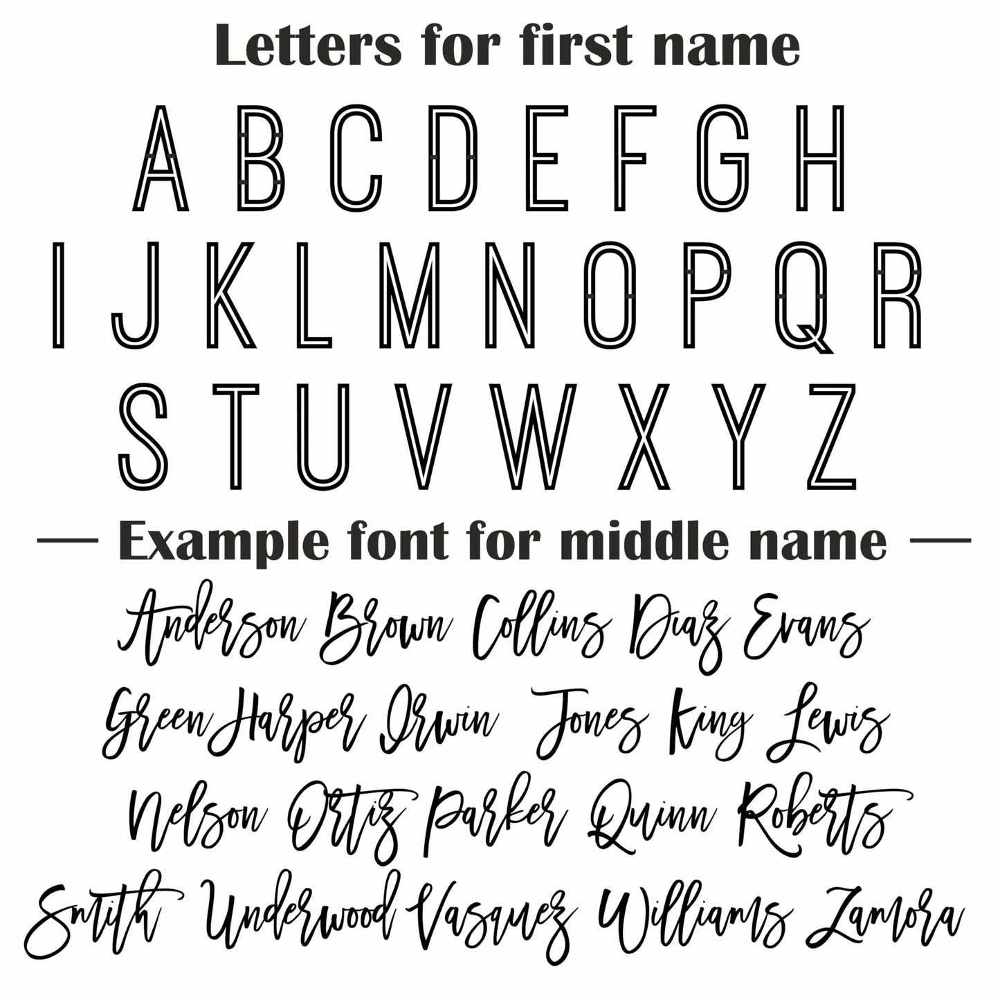 First and Middle Name Signs for Nursery Wooden Name Signs for Kids Room Personalized Name Sign