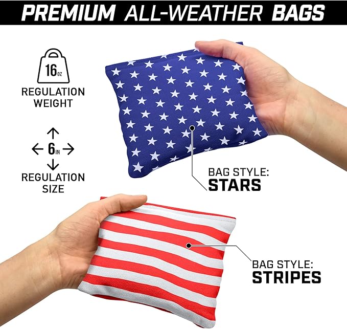 GoSports 4’ x 2’ Commercial Grade Cornhole Boards Set - Natural Wood Cornhole Boards, Choose from Different Bean Bag Color Combinations