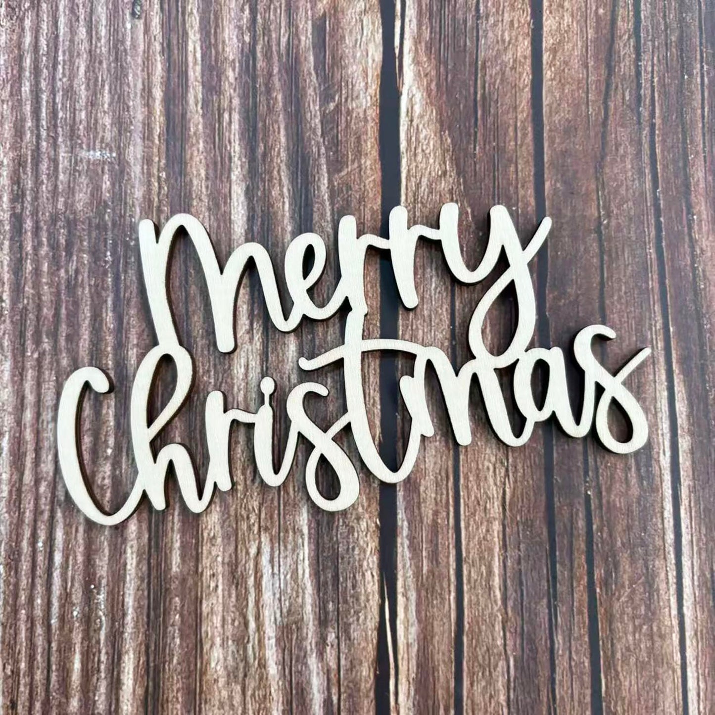 Wooden Merry Christmas Sign for Front Door,Christmas Front decor for Winter Holiday Xmas Eve New Year Party Photo Booth Prop Supplies(5.51×3.15 in)
