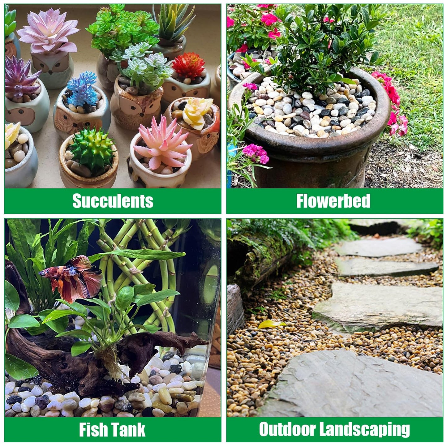 River Rocks 10 Lbs,0.4-1.2 Inch Pebbles for Indoor Plants, High Polished Stones for Garden Landscaping, Smooth Gravel Filler for Outdoor Plants, Succulents, Fish Tank and Vases
