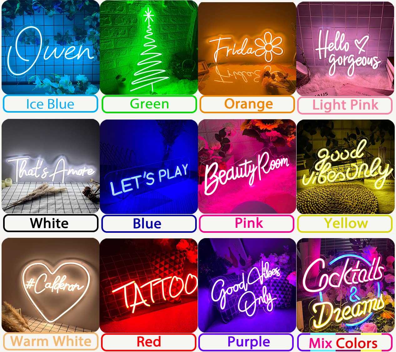 OBTAIN Custom Neon Signs, Neon Sign Customizable for Wall Decor, Personalized Neon Sign for Wedding Birthday Party Gift Party Bar Game Room Home Business Shop Name Logo Neon Sign