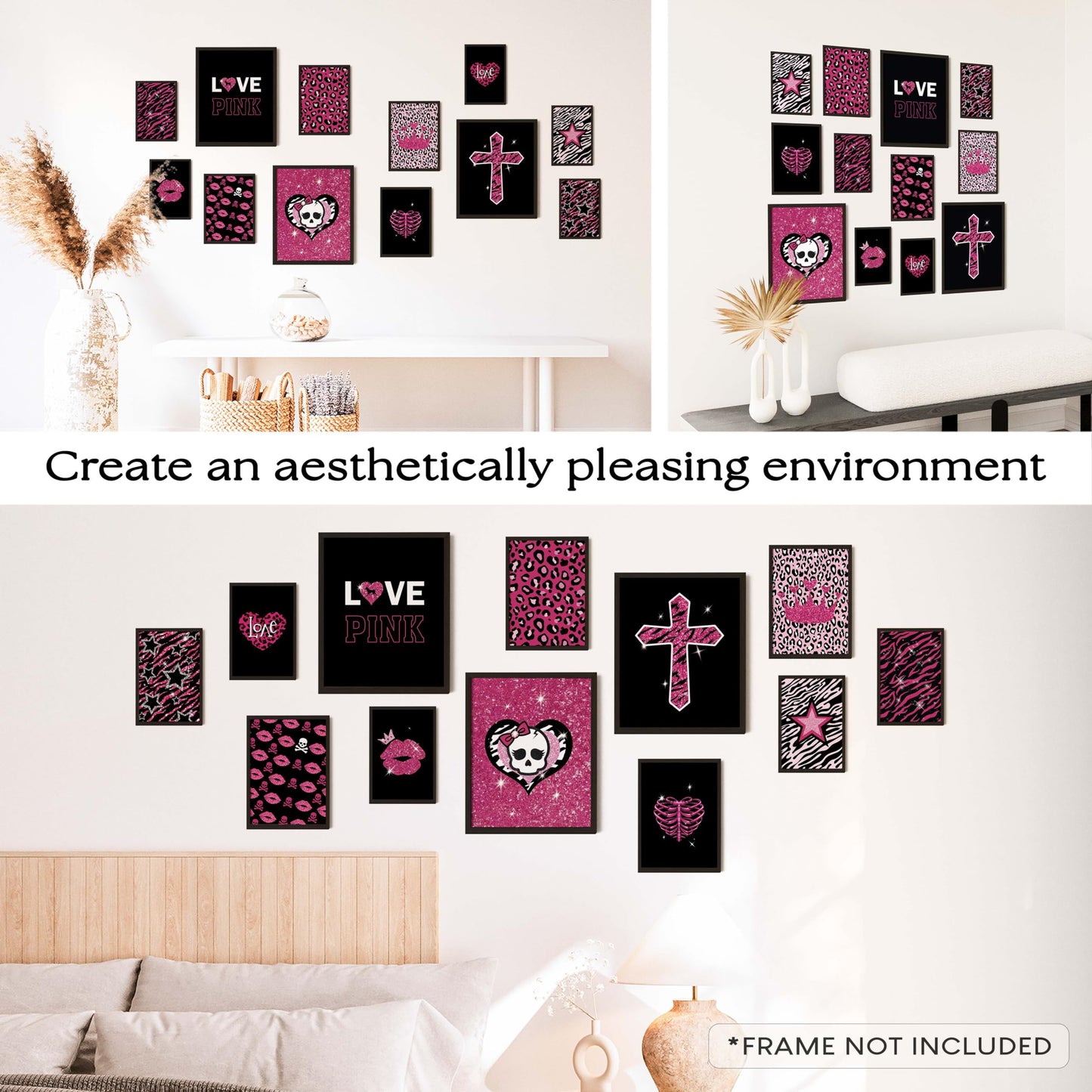 97 Decor Mcbling Trashy Y2k Room Decor Aesthetic - Early 2000s Room Decor Y2k Posters, Hot Pink Pictures Wall Art Prints, Baddie Aesthetic Pictures for Teen Girls Dorm Bedroom Apartment (Unframed)