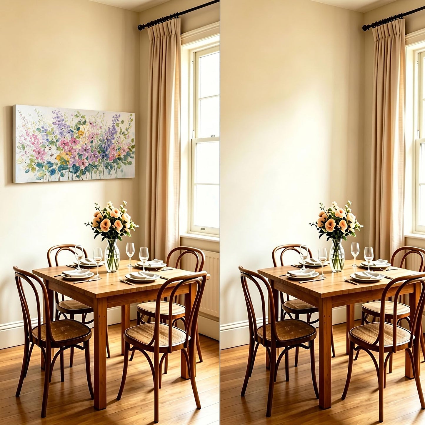 CANVISTA 40"x20" Large Floral Canvas Wall Art with Inner Frame, Modern Flower Print Painting Home Decor for Dining Living Room, Bedroom, Hallway, Office (Wildflower-Impasto, 40"x20")