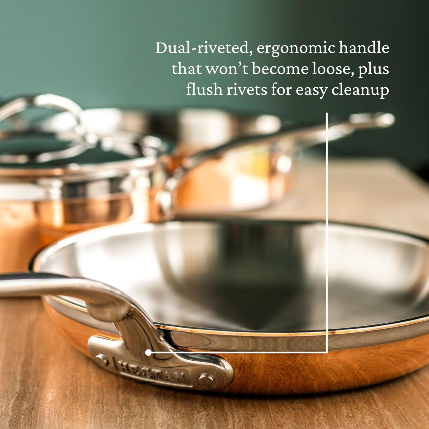 Hestan - CopperBond Collection - 100% Pure Copper Frying Pan, Induction Cooktop Compatible, 11-Inch
