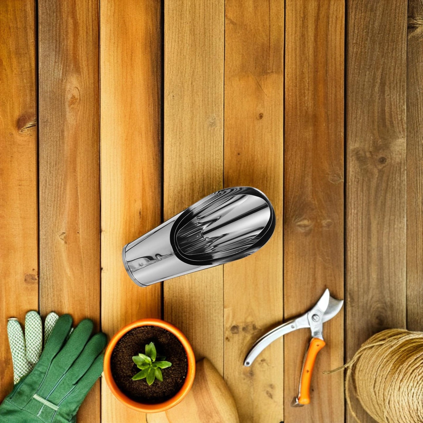 OATIPHO 3pcs Stainless Steel Soil Scoop Set Garden Bucket Shovels for Bonsai Succulents Planting Gardening Hand Tools with Large Medium Small Cups