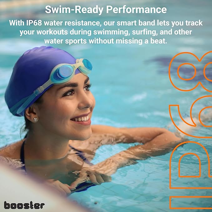 Booster Smart Bracelet, Wearable Activity & Fitness Tracker Band, 24H Sleep Tracker, All-Day Continuous Heart Rate Blood Pressure Stress HRV Monitor, 120+ Sport Modes Smart Wristband, Textile Navy