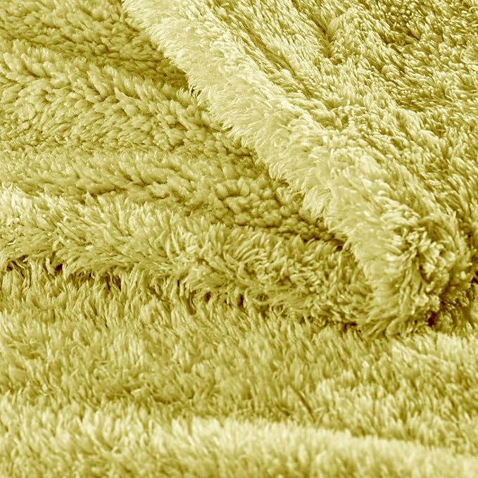 Exclusivo Mezcla Fleece Light Green Throw Blanket for Couch Sofa, Ultra Soft, Lightweight and Fluffy Blankets for Women, All Season, 50x60 Inches