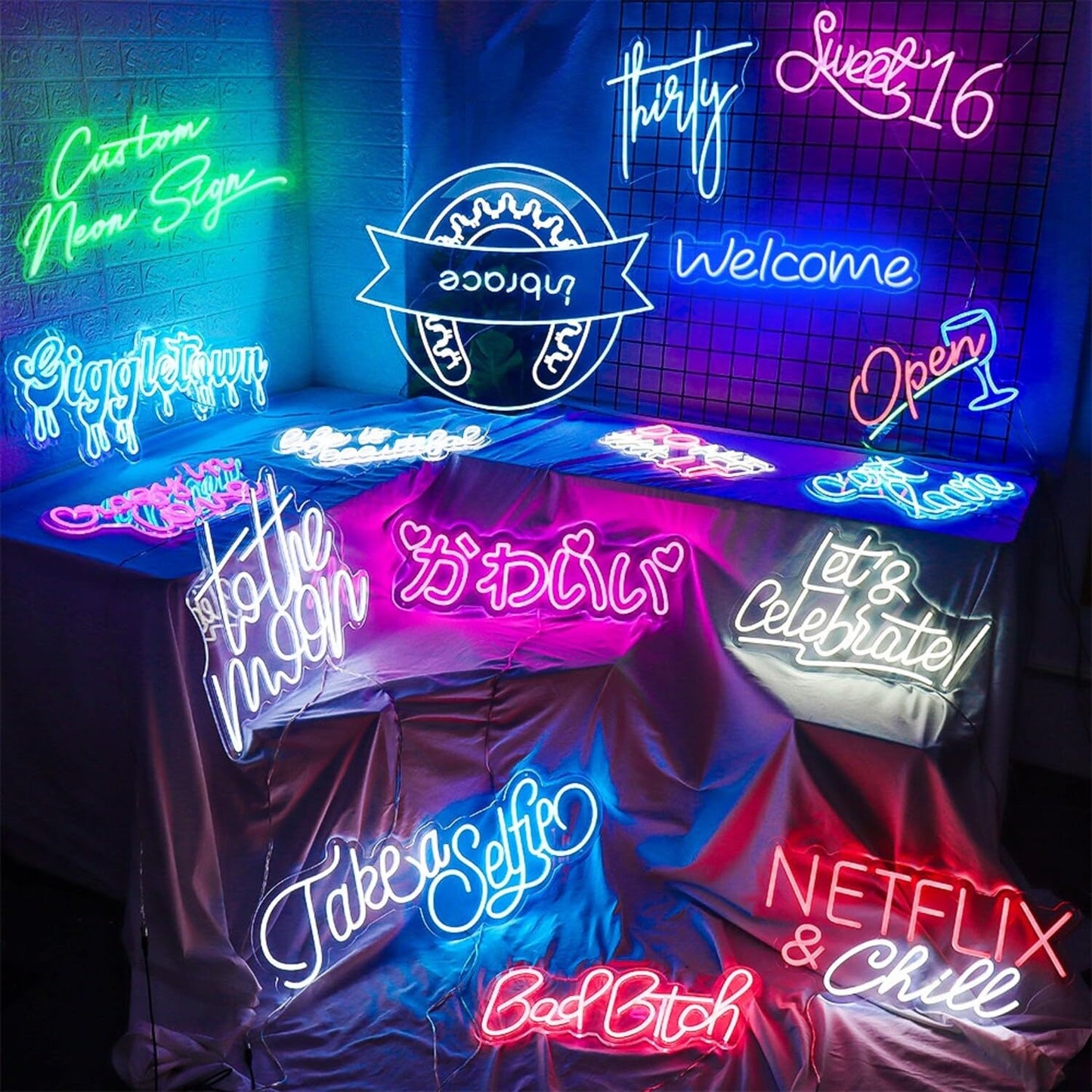 LC Sign Custom Neon Sign, LED Name Signs Customizable for Wedding Events Prom, Personalized Led Neon Light Gifts for Bedroom Wall Decor, Office Coffee Bar Shop Business Signs