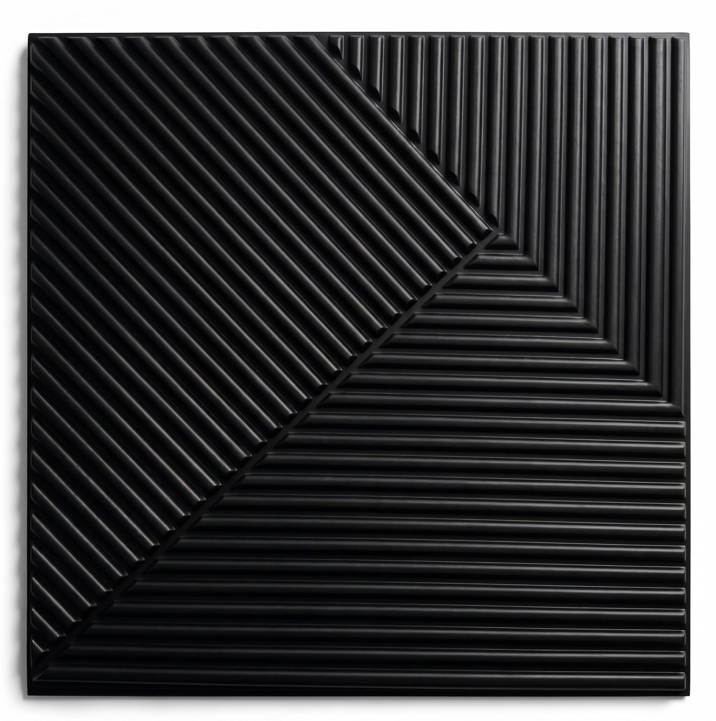 RIZZ TILE Matte Black 3D Wall Panels – 12 Pack 19.7"x19.7" Textured PVC Panels for Modern Accent Wall Decor, Waterproof 3D Wallscape Tiles for Gaming Room, Living Room & Office (Covers 32.4 Sq.Ft)