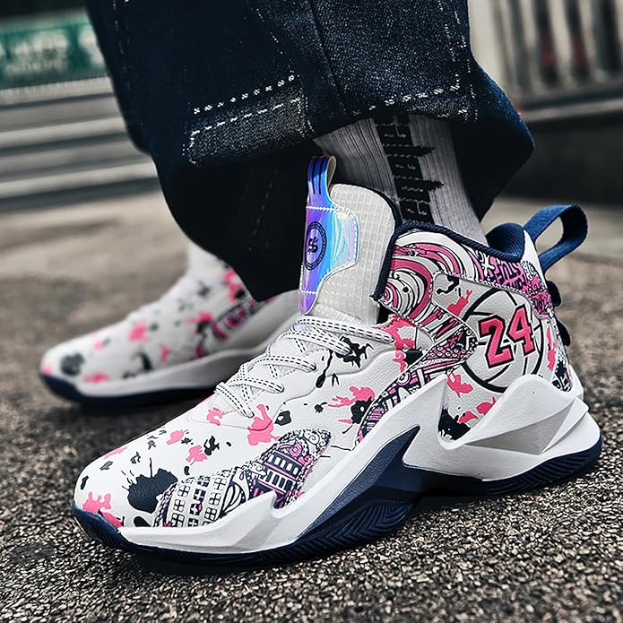 Boys Basketball Shoes Breathable Indoor Athletic Shoes Youth Outdoor Fashion Sneakers Comfortable Basketball Shoes for Girls