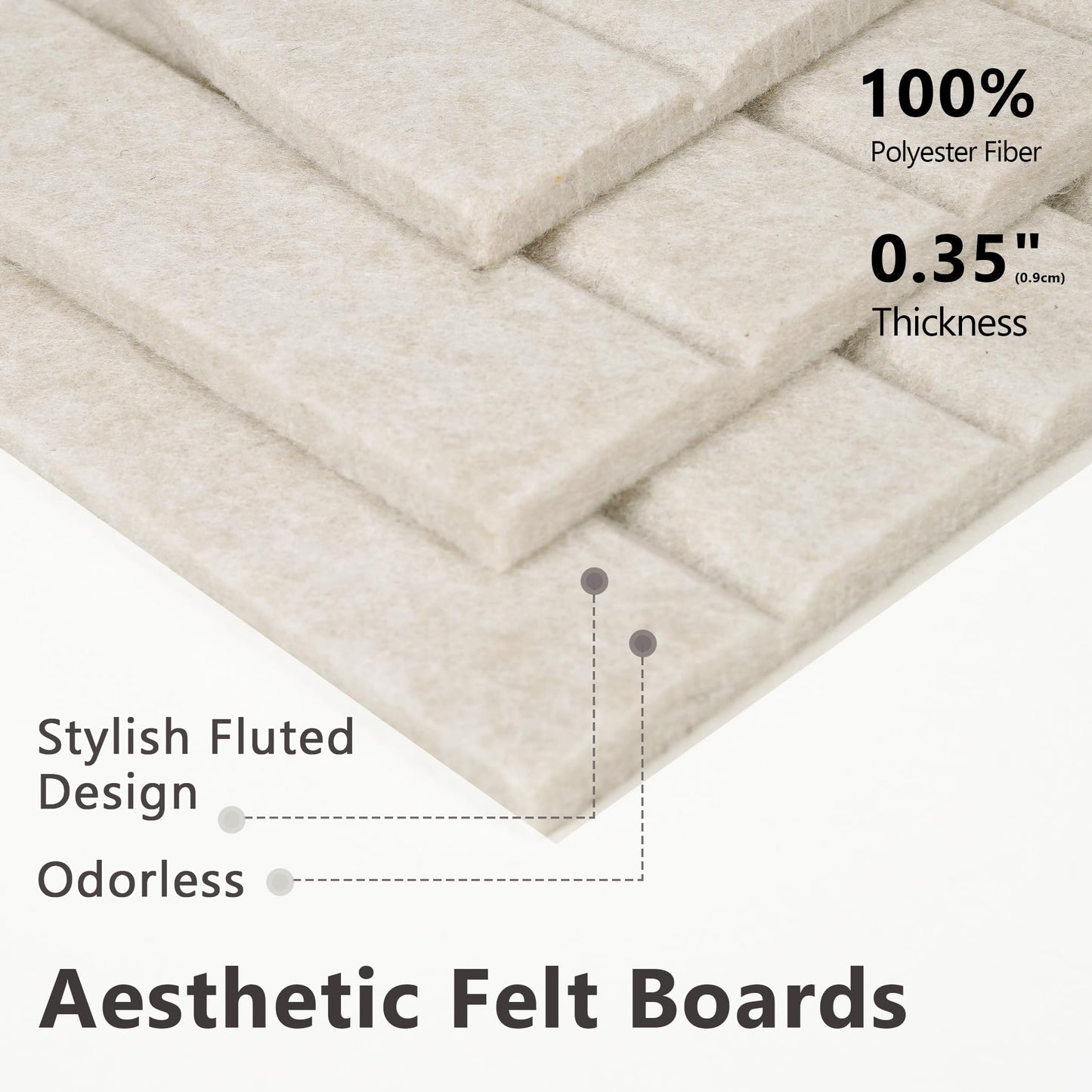 Felt Bulletin Board, 35" x 24" Cork Board Alternative, Decorative Felt Pin Board with 30 Push Pins, Vision Board for Office Home Bedroom Wall Decor, Photo Display (Beige, Arched - 35 x 24 Inches)