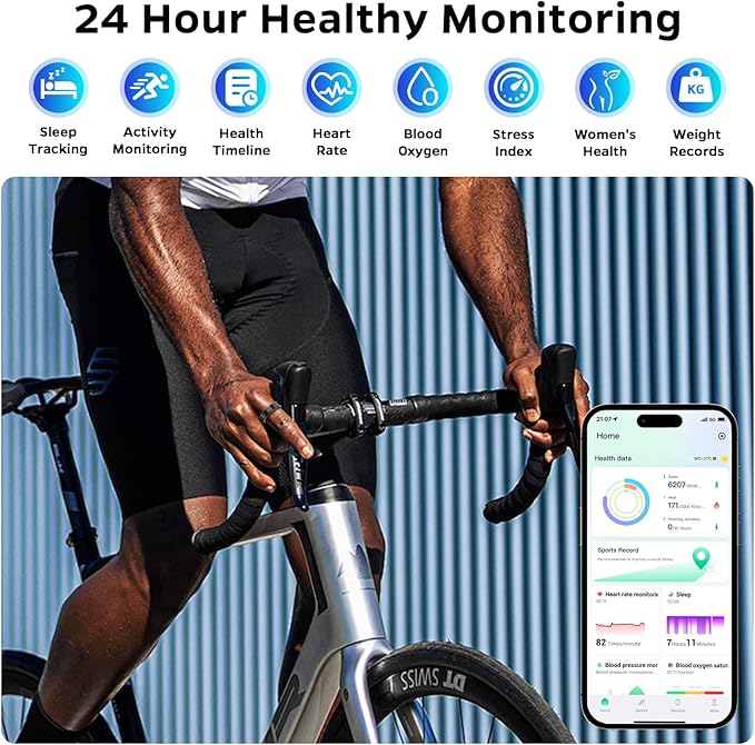 Ultra-Thin Smart Ring for Women Men,Sleep Tracker Ring with Heart Rate, Waterproof Fitness Ring for Activity Monitoring/Steps/Calories,No Subscription Fee,for iSO & Android (Black, 10)