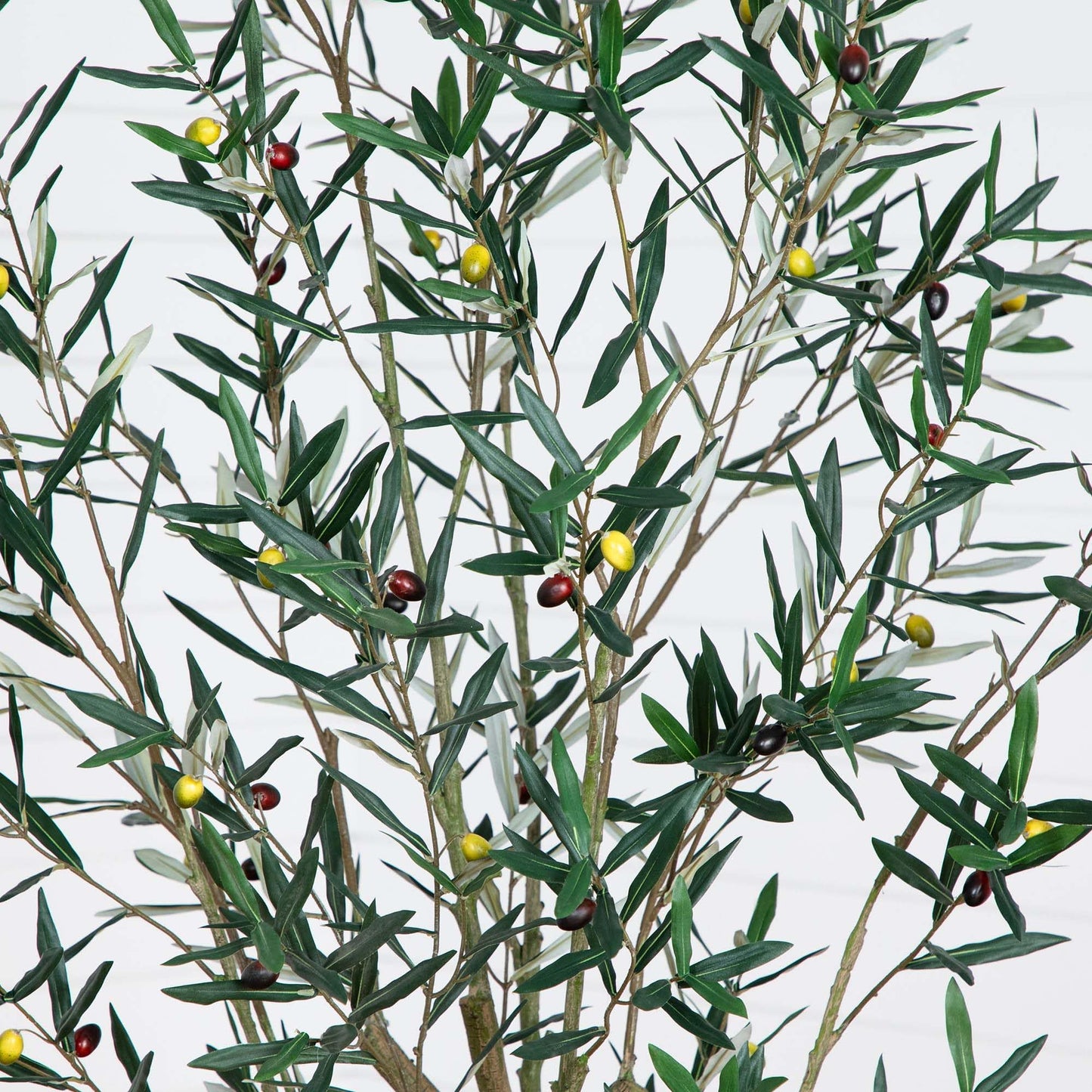 Nearly Natural Greco Olive Tree Artificial Indoor 7FT Tall Designer Ultra Realistic Thick Trunk Faux Olive Tree for Home and Office Decor, Fake Olive Tree with Olive Tree Branches and Lifelike Fruits