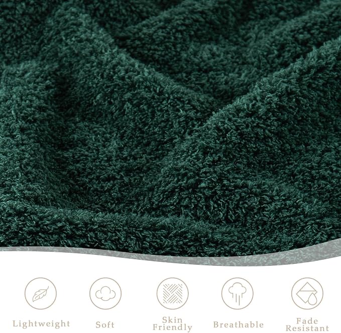 Exclusivo Mezcla Fleece King Size Bed Blanket, Ultra Soft, Lightweight and Fuzzy Forest Green Blanket for Women, Home Decor, 90x104 Inches