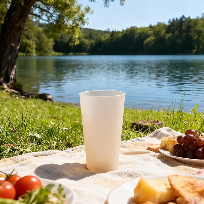 AOYITE Unbreakable Plastic Cups Reusable, 32 oz Plastic Tumblers set of 12, BPA Free Dishwasher Safe Large Drink Cup for Kids Kitchen Camping Party Outdoor (Grey Stone)