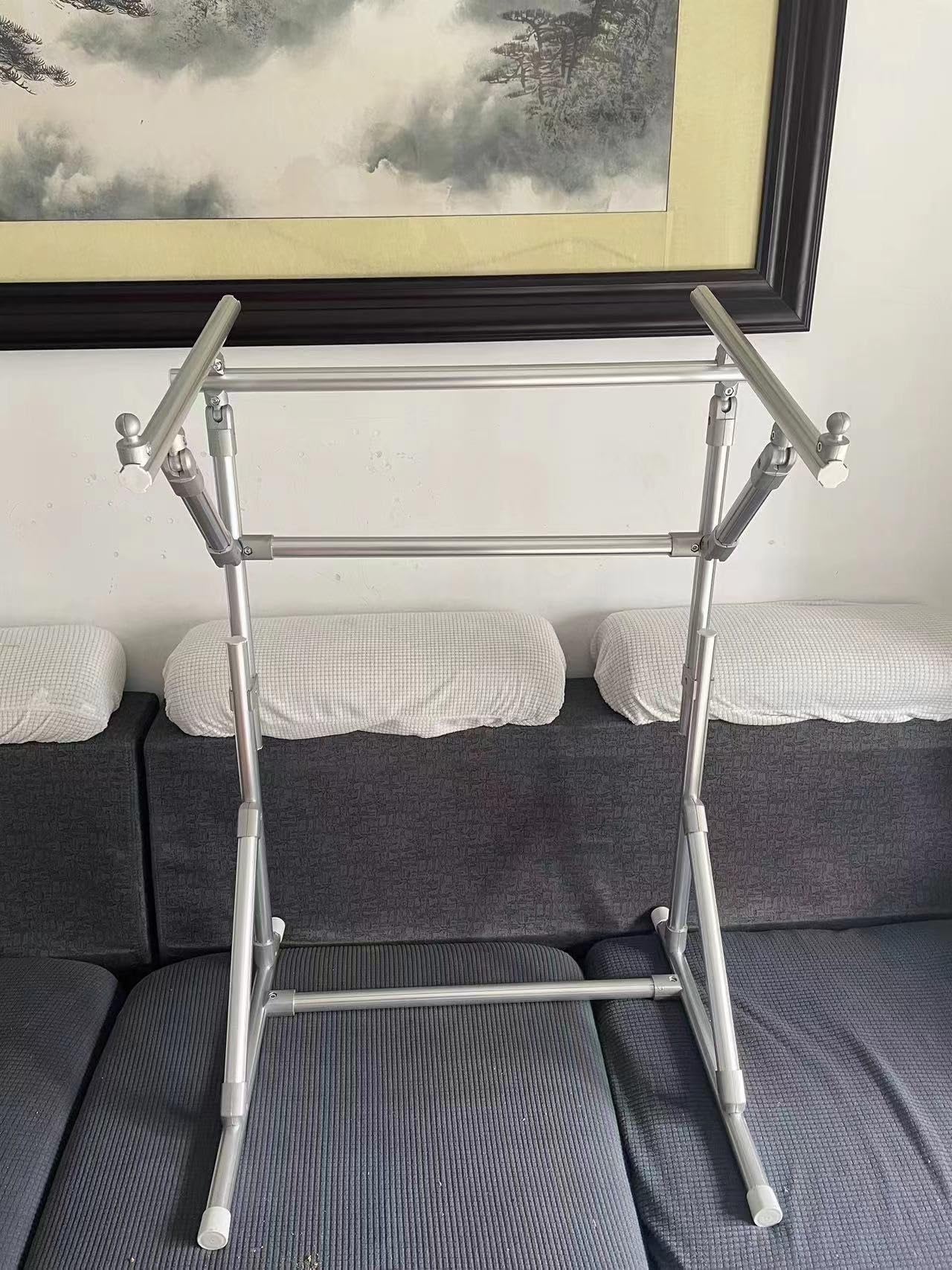 Embroidery Frame,,Embroidery Stand Cross Embroidery Frame Embroidery Auxiliary Tool Adjustable Floor Stand Lean Tube Suitable for Craftsmanship and Sewing, 39.37*28.34*20.47in, Silver