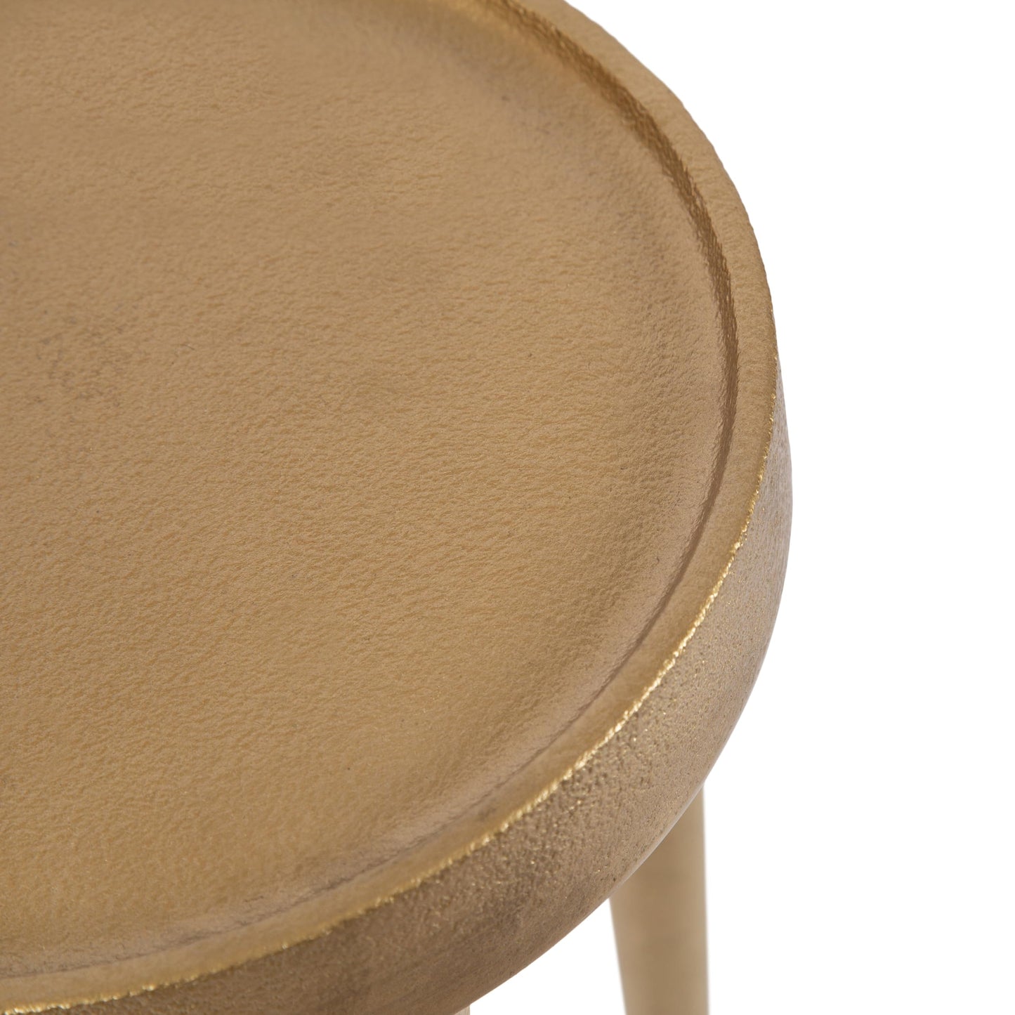 Kate and Laurel Rava Modern Metal Round Drink Table; 10 x 10 x 21; Gold; Cast Aluminum Accent Table for Use as Indoor Plant Stand or Living Room Decor Piece