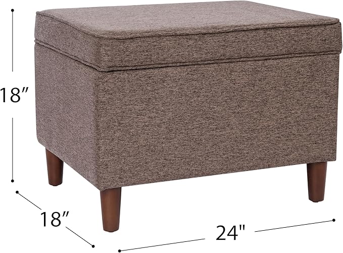 Spatial Order Home Decor | Dinah Collection Modern Storage Ottoman | Ottoman with Storage for Living Room & Bedroom (Chocalate Brown)