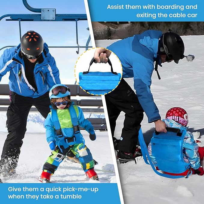 Ski Harness for Kids,Ski and Snowboard Training Harness with 2 Leashes & Backpack,Control Steer & Speed,Perfect for Beginners