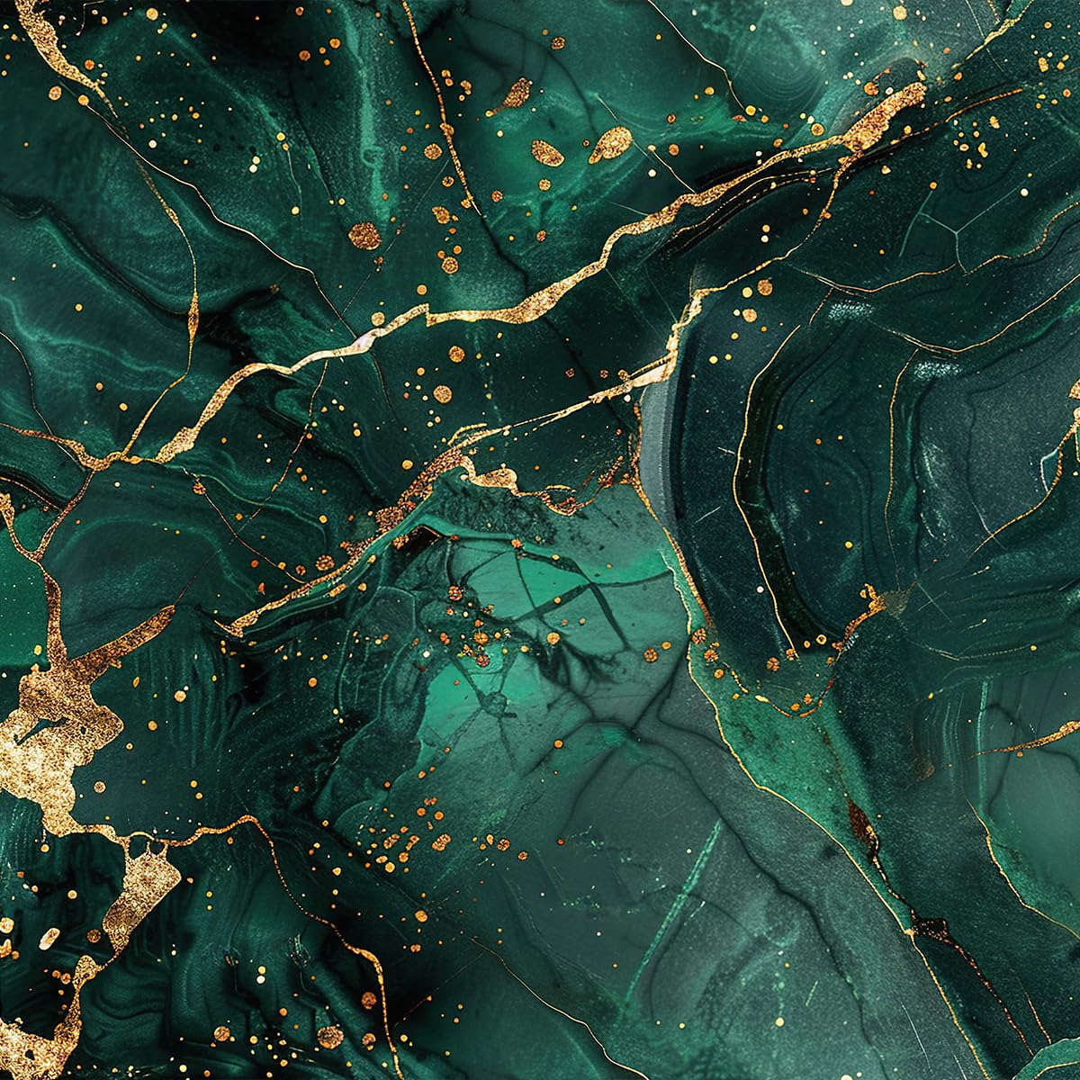 COKCOKR Emerald Gold Marble Art Wallpaper 17.71"x118.1"Vinyl Waterproof Removable Self Adhesive Contact Paper Aesthetic Wallpaper for Bathroom Countertops, Kitchen, Bedroom Background Walls